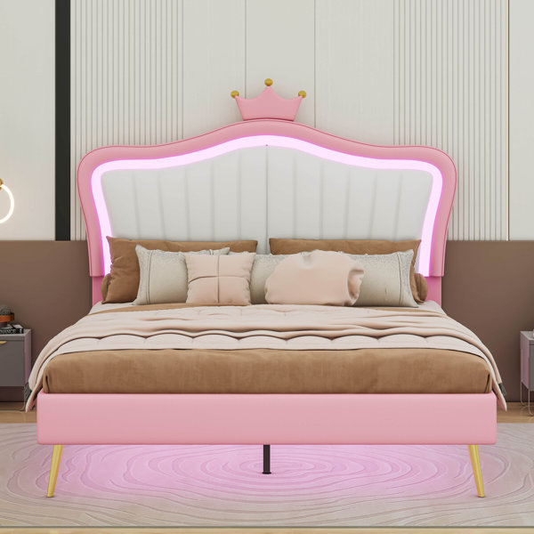 Gemma Violet Lydney Upholstered Storage Bed with LED Lights | Wayfair