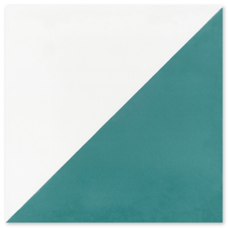 Man Overboard 8" x 8" Cement Wall & Floor Tile, Teal & White