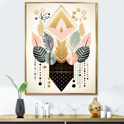Boho Chic, floral, géométrique, rétro, Illustration, moderne, géométrique, impressions murales