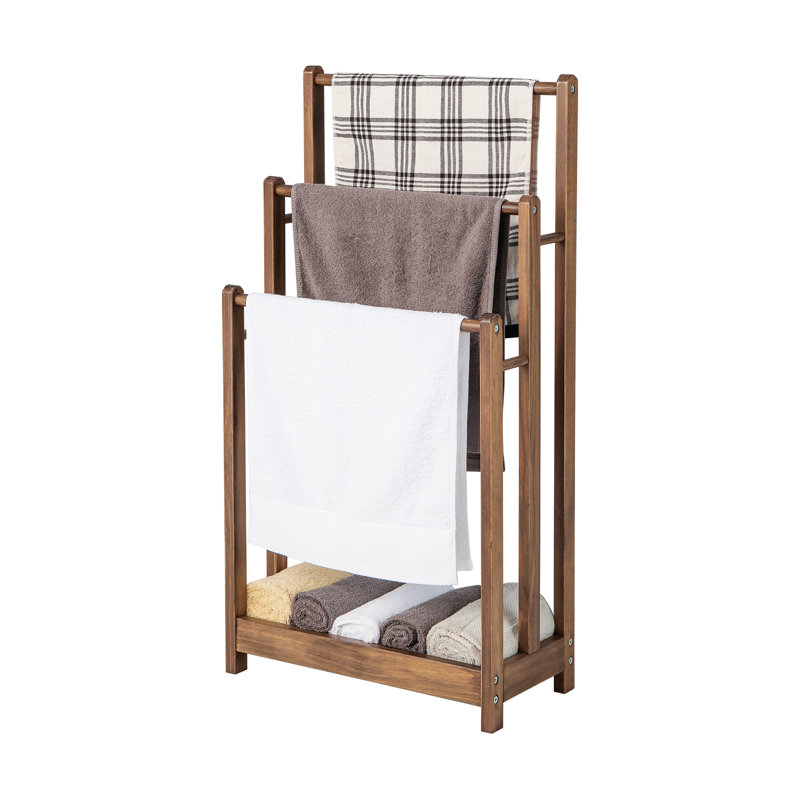 Dormont Wood 1 Freestanding Towel Stand, Rustic Brown