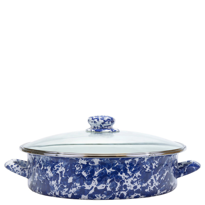 Swirl Saute Pan with Lid, Cobalt, 8 Qt.