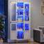 Armoire de rangement 65 po à DEL avec tablettes réglables, garde-manger et présentoir d'art avec portes transparentes en acrylique 65 po-1829265617
