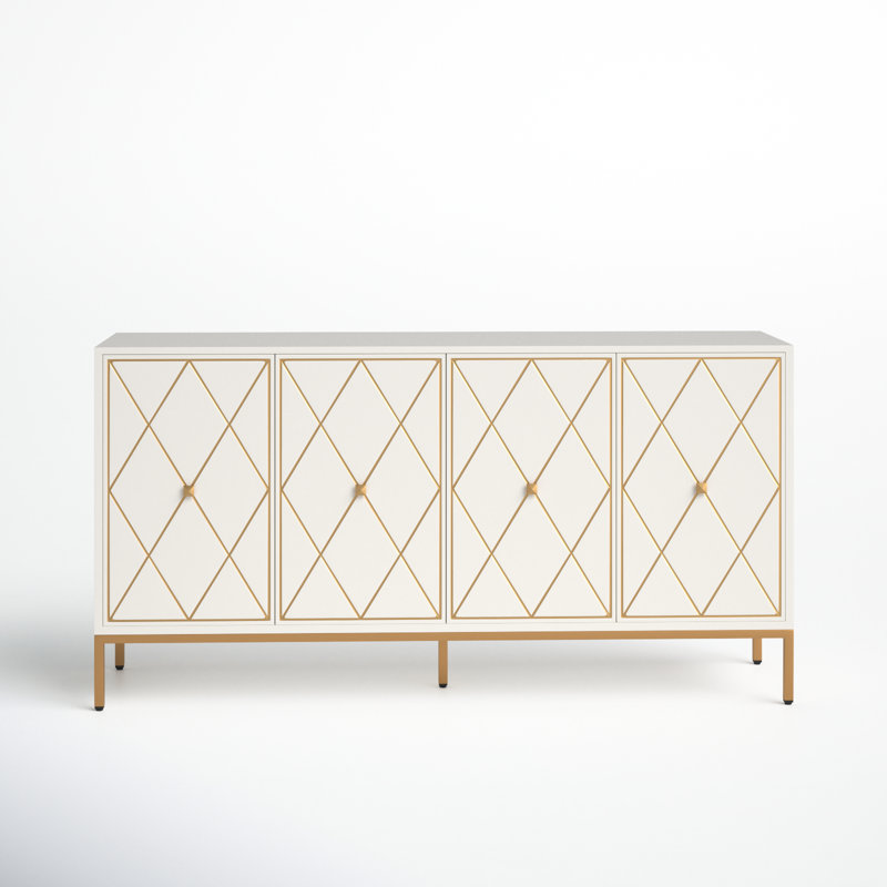 Buffet 2 tiroirs 61,25 po Earleville, Crème