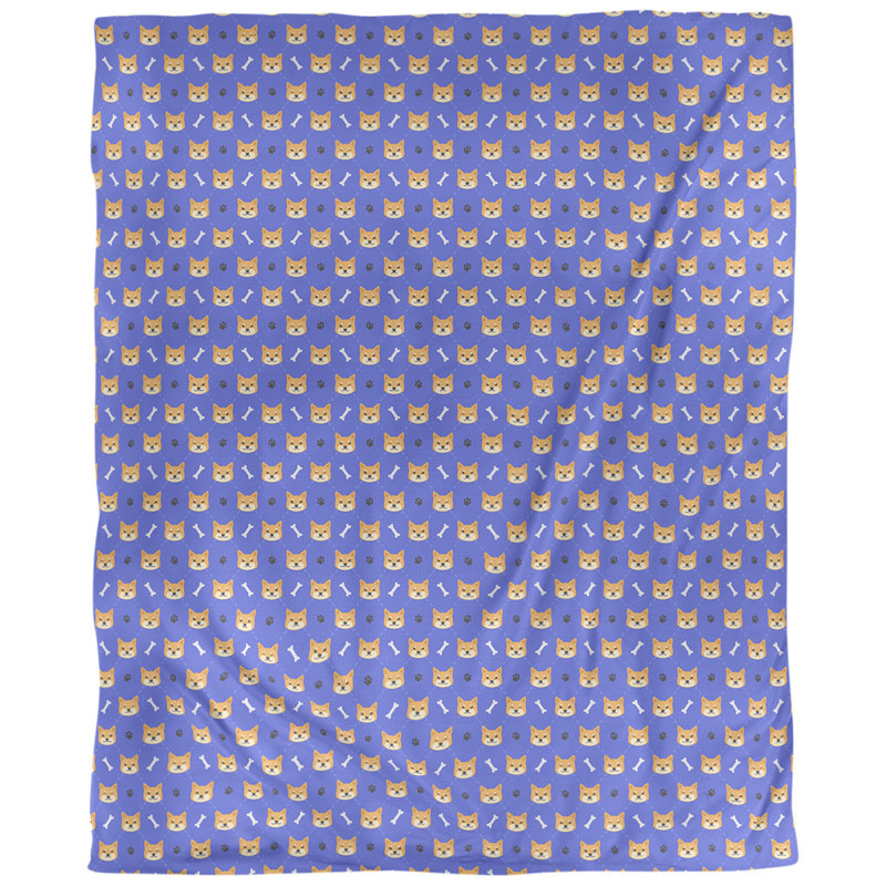 Tissu de shiba shiba, Coton peigné pima, L 54 po x l 36 po, bleu