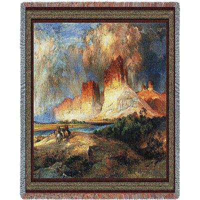 Couverture Sedona - jeté en coton tissé Southwest Scenic Gift - fabriqué aux États-Unis (72 x 54)