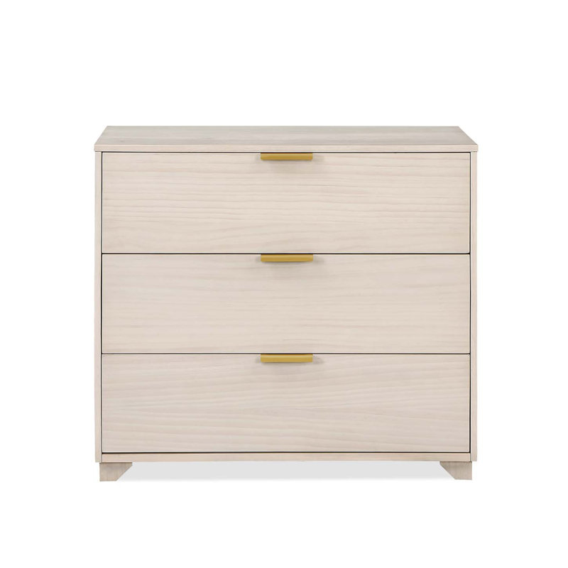 Commode 3 tiroirs, commode de chambre, Naturel