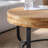 Modern Round Coffee Table Wooden Carving Pattern Coffee Table With Metal Legs For Living Room Reception Room Office ,Black-183618910