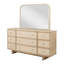 Commode 9 tiroirs et miroir chêne beige