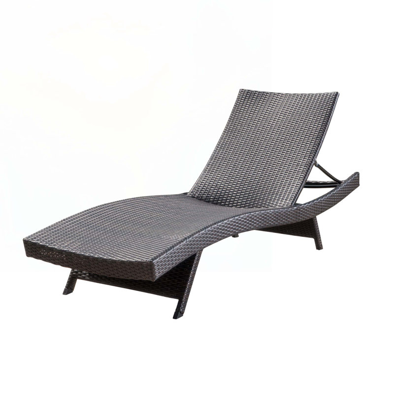 Ensemble de chaises longues inclinables 79,25 po Blaise, Brun multicolore