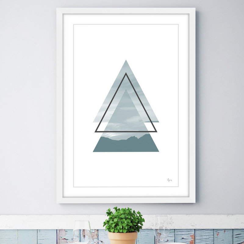 «Trois Triangle» par Eyre Tarney - reproduction d'art sur papier encadrée, H 24 po x l 16 po x P 1,5 po