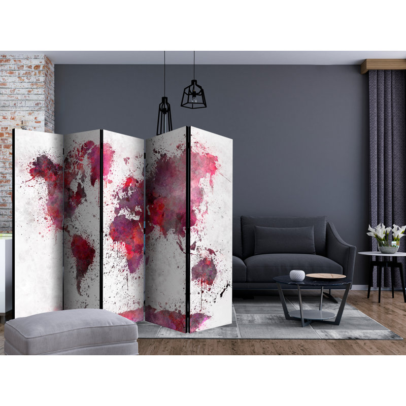 225cm W x 172cm H 5 - Panel  One Sided Room Divider Folding Room Divider
