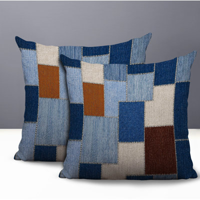 Kazie Patches Indoor/Outdoor Reversible Pillow