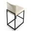 Tabouret de comptoir de cuisine moderne de 24 po avec base luge en métal noir et similicuir gris clair-600354217-598470248-598637962