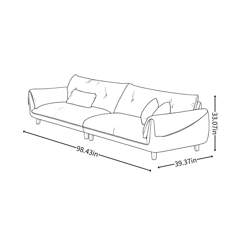 Deep-Seat Living Room Sofa