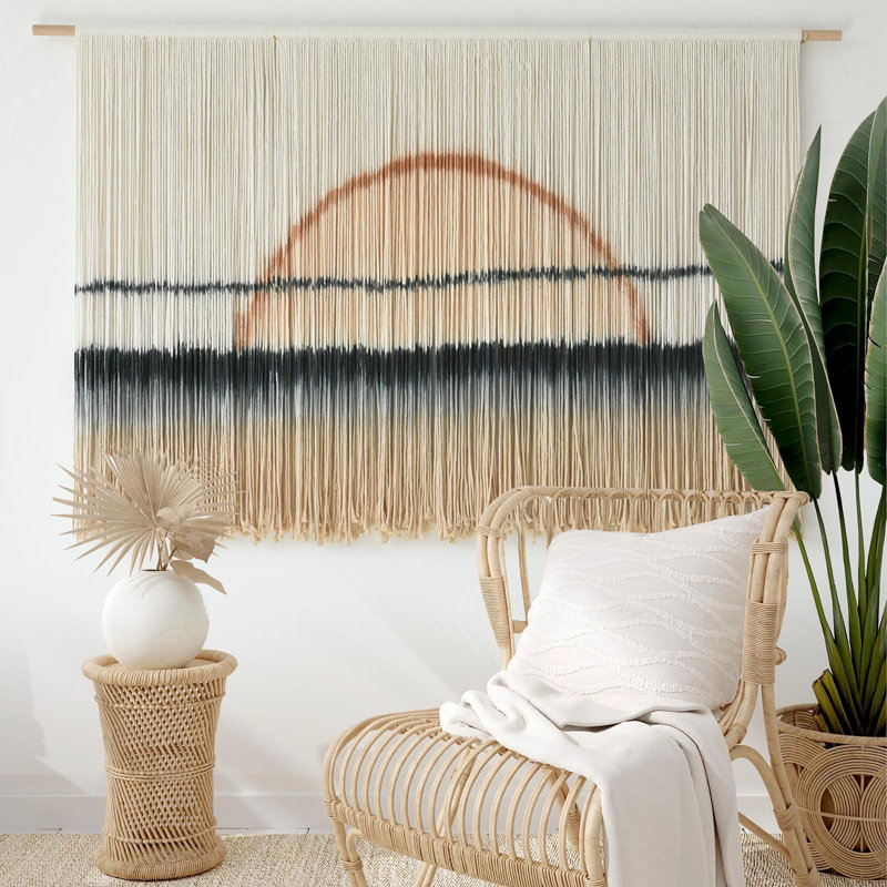 Art mural en coton tissé à la main Macrame