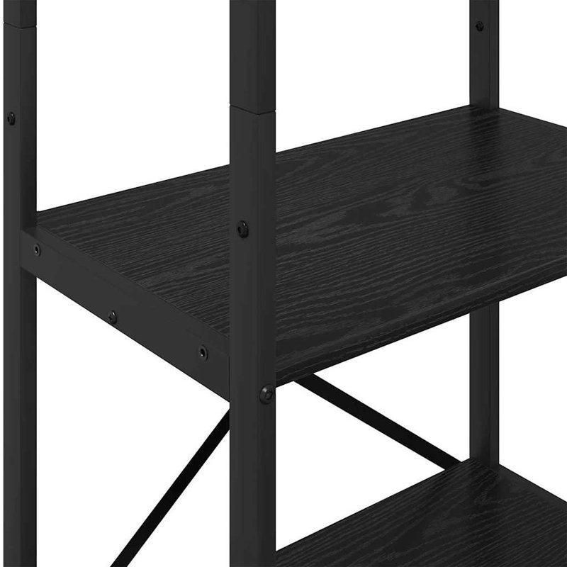 171cm H x 56cm W Steel Etagere Bookcase, Black Oak