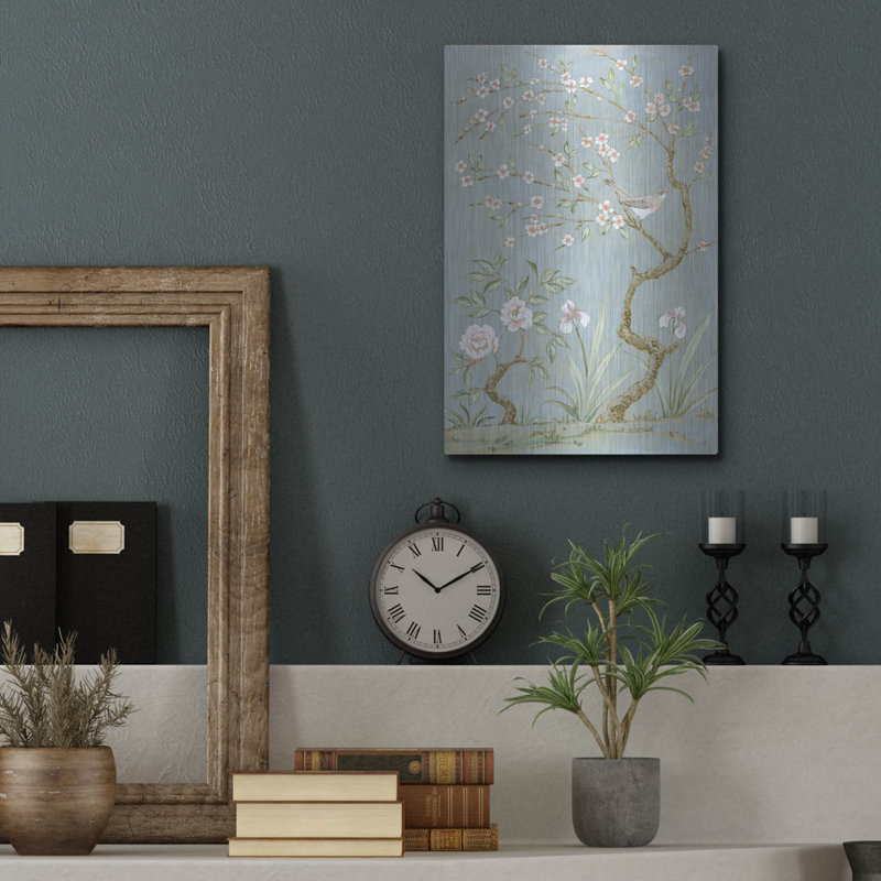 Art mural en métal Winston Porter «Spring Mural 1 Blue» par Julia Purinton, H 16 po x l 12 po