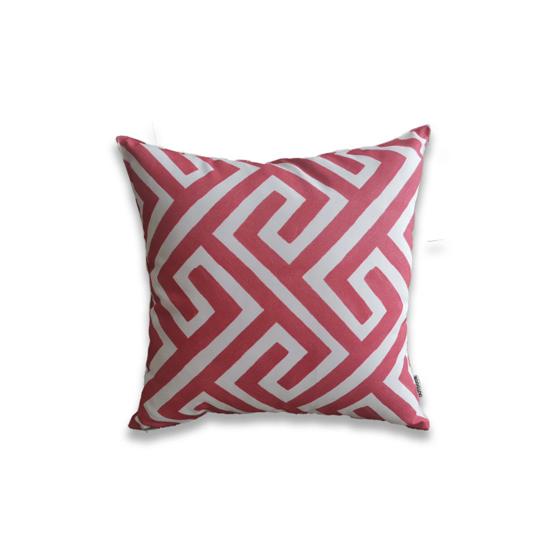 Ensemble de 2 taies d'oreiller extérieures imprimées sur fond blanc (ensemble de 2), Rouge / Blanc