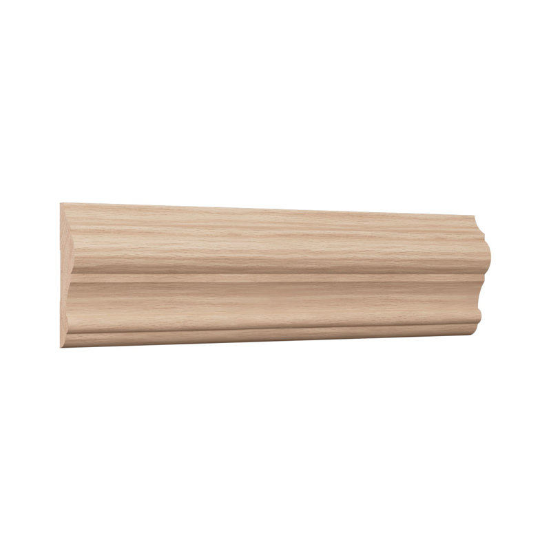 Red Oak Solid Wood Chair Rail Molding 96" Length
