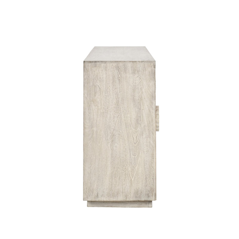 Apollo 84'' White Wash Mango Wood Sunburst Sideboard