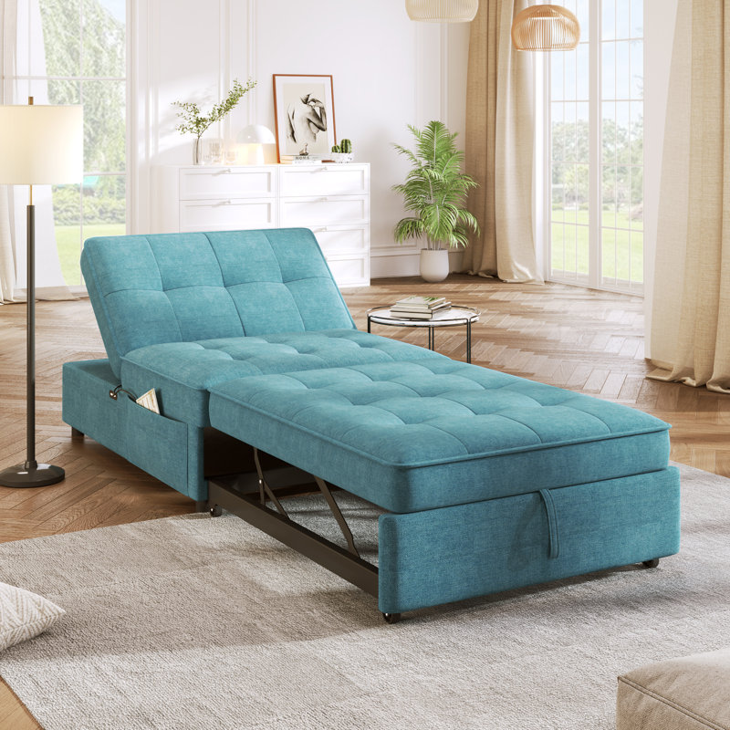Multi-Function Folding Ottoman Bed, Teal