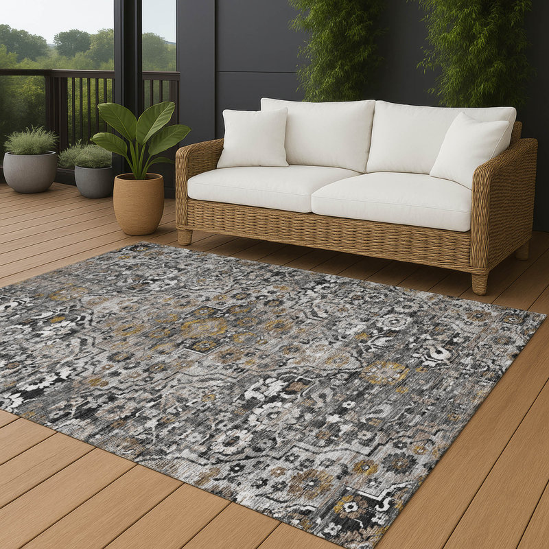 Tapis lavable à la machine intérieur / extérieur ACN2782 Global Chantille, Noir, 10 pi x 14 pi