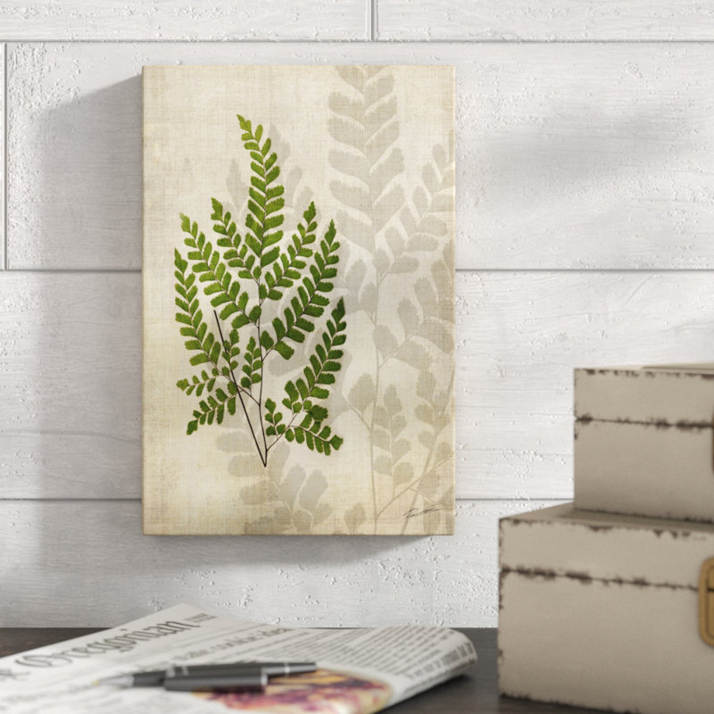 «British Ferns VI», peinture sur toile, H 12 po x l 8 po
