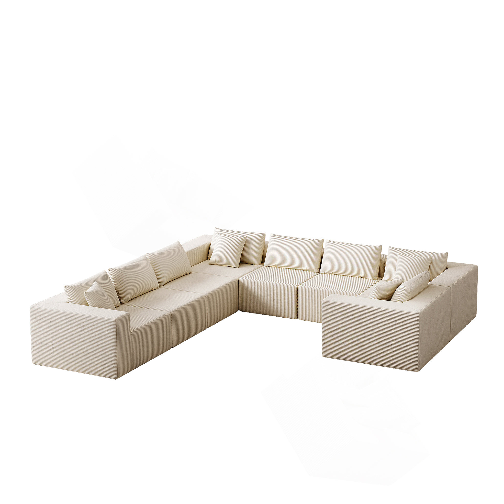 Latitude Run® 188-Inch Corduroy Modular L Shaped Sectional Sofa,Luxury ...