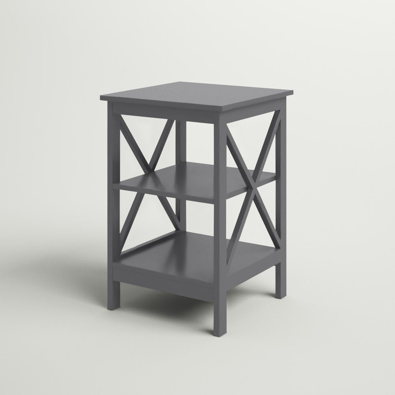 Darek End Table with Storage, Gray