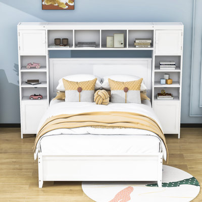 Nante Full Size 4 Drawers Wooden Platform Bed with Headboard and Storage