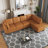Faux Leather L-Shaped Modular Sectional Sofa-75756249-75756246