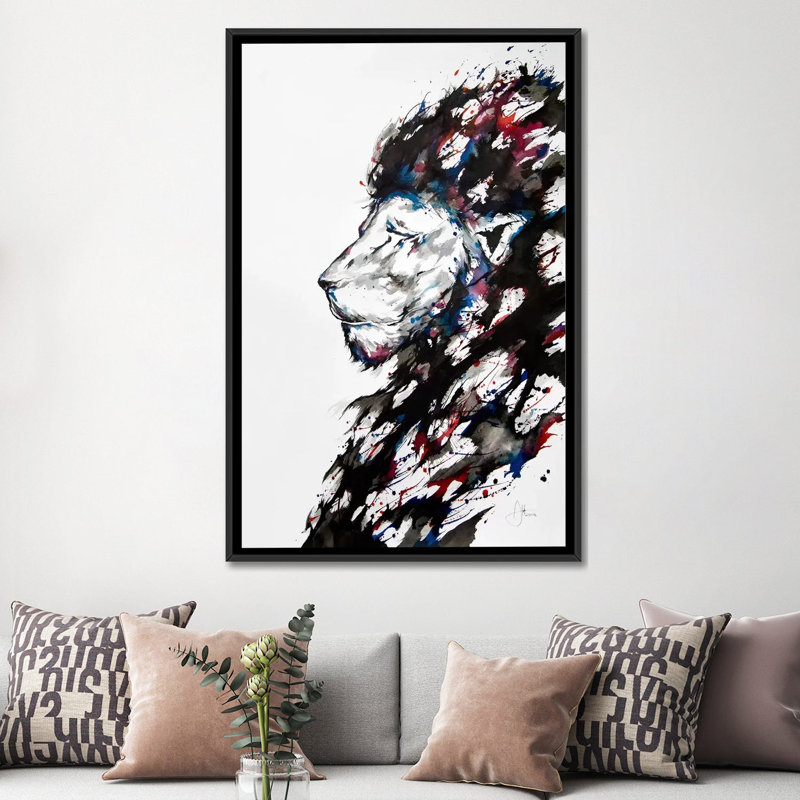 « repose », reproduction sur toile, Toile avec cadre noir, Pas de tapis, H 48 po x l 32 po x P 1,5 po