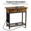 Table de bout Willanna avec rangement et prises intégrées