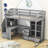 Haken Kids Twin Loft Bed with Drawers-1826652076