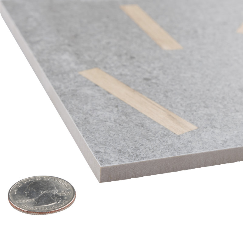 Komi 8" x 8" Straight Edge Porcelain Patterned Wall & Floor Tile