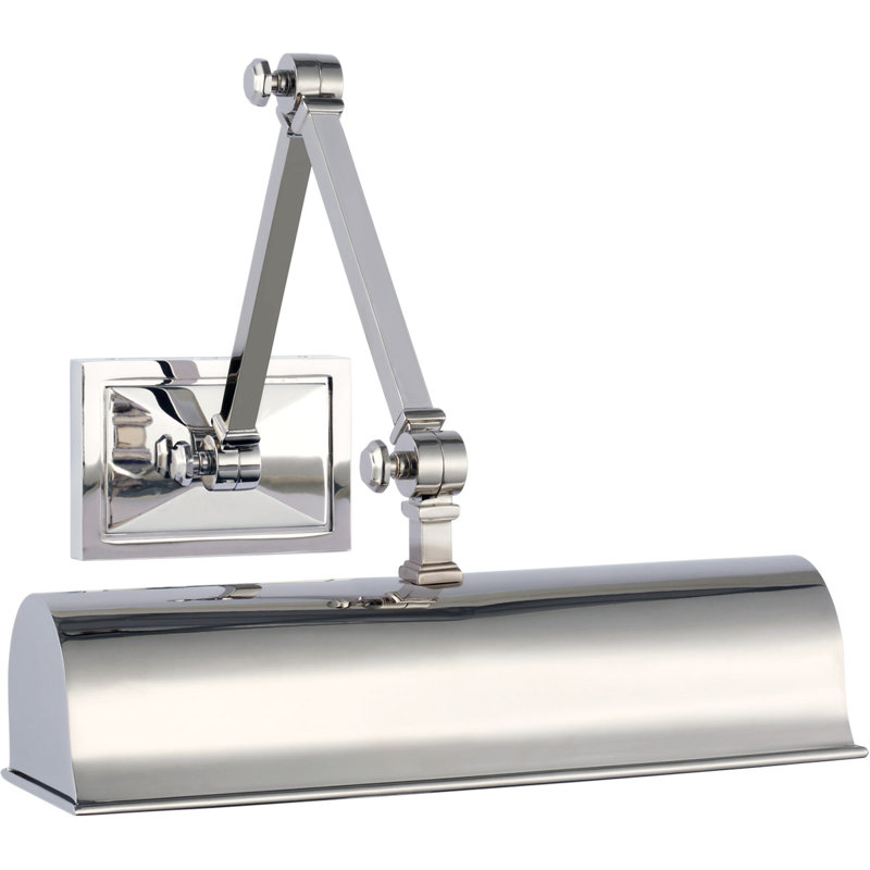 Alexa Hampton Jane Double Library Light, 9.75" H x 12" W x 17.25" D, Polished Nickel