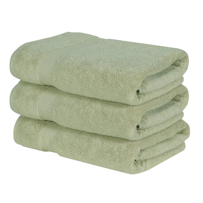 Ensemble de serviettes de bain 100% coton Splash Splash, serviettes de bain absorbantes ultra douces 550 g / m² pour spa et usage quotidien, certifié OEKO-TEX, paquet de 3, sauge foncé