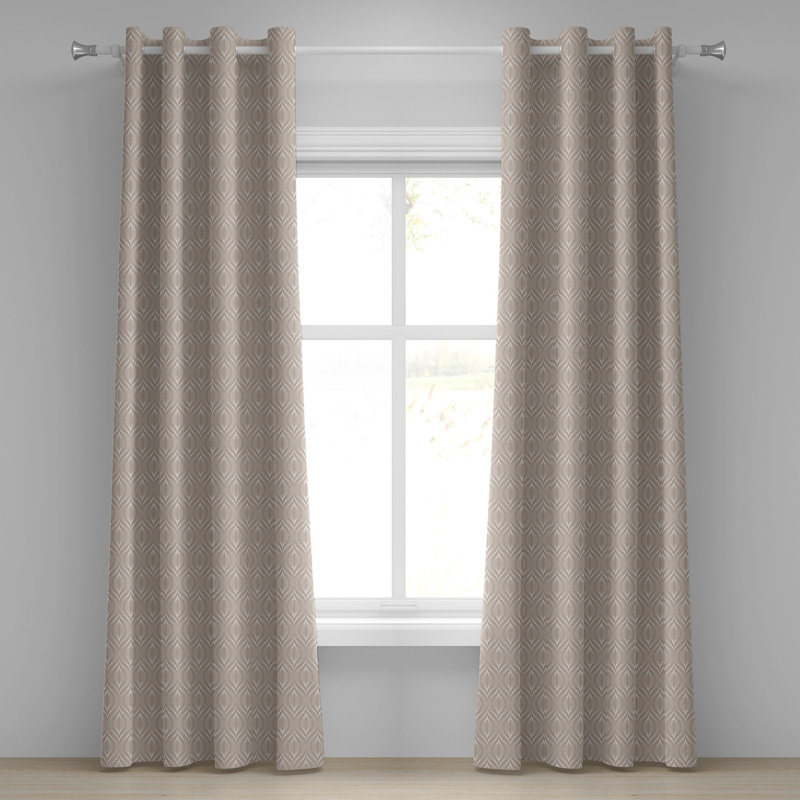 Motif de formes de rideaux à œillets Art Deco Latitude Run® 50 "x 72" blanc chaud taupe, L 50 po x L 108 po