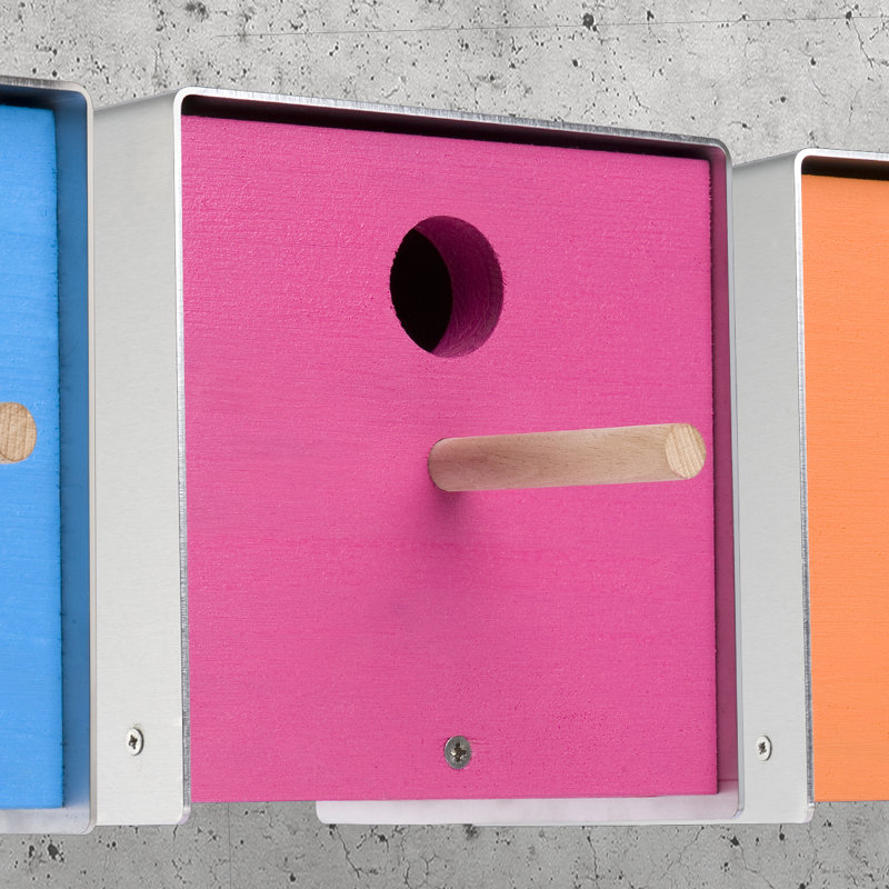 Nesting Box Mounted Birdhouse, Pink
