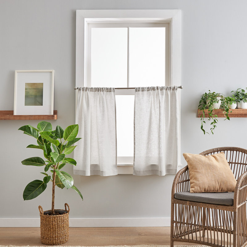 Tailored Cafe Curtain, Silver