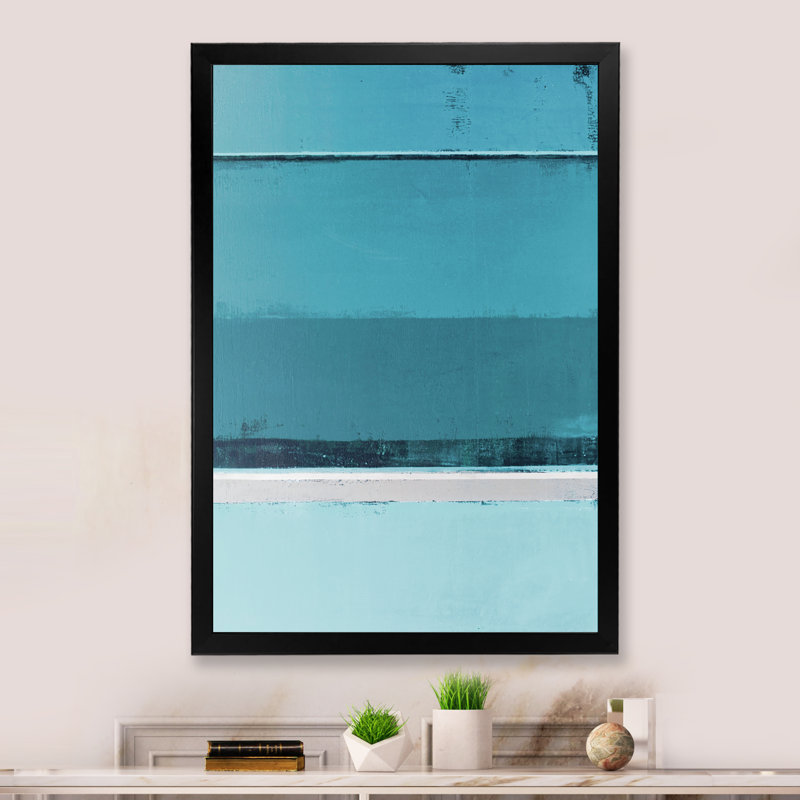 Art moderne gris et bleu II 2PT47705, H 32 po x l 16 po x P 1 po, Cadre noir