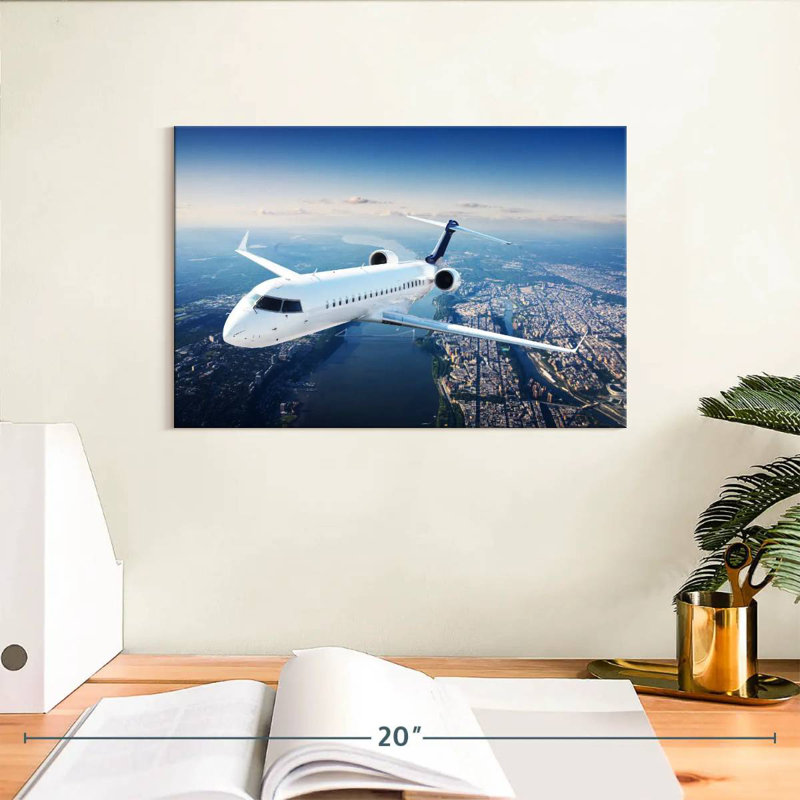 Mehar Flying Private Jet, 8" H x 12" W
