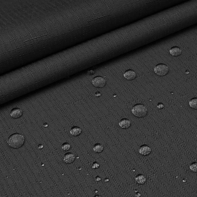 Black Fabric Shower Curtain with Snap-in Liner and Sheer Top