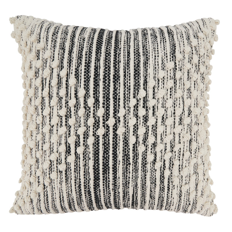 Coussin en coton Kavya Collection, Noir, polyester