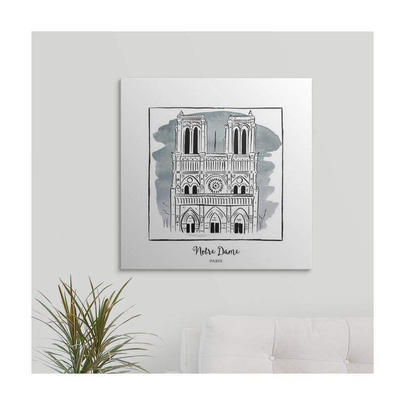 « notre dame-brushstroke édifices », impression, H 35 po x l 35 po x P 1,5 po, Toile
