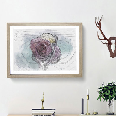 Multi-Coloured Rose Flower in Abstract - Framed Print
