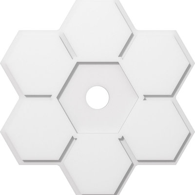 Diamètre intérieur de médaillon contemporain en PVC de 3 po de style architectural Daisy