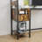 Brown Computer Desk With Power Outlet & Storage
