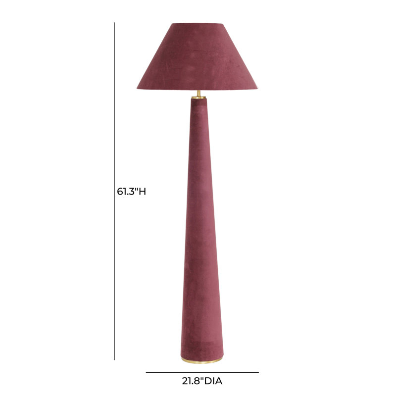 Graham Velvet Floor Lamp, Burgundy, Burgundy