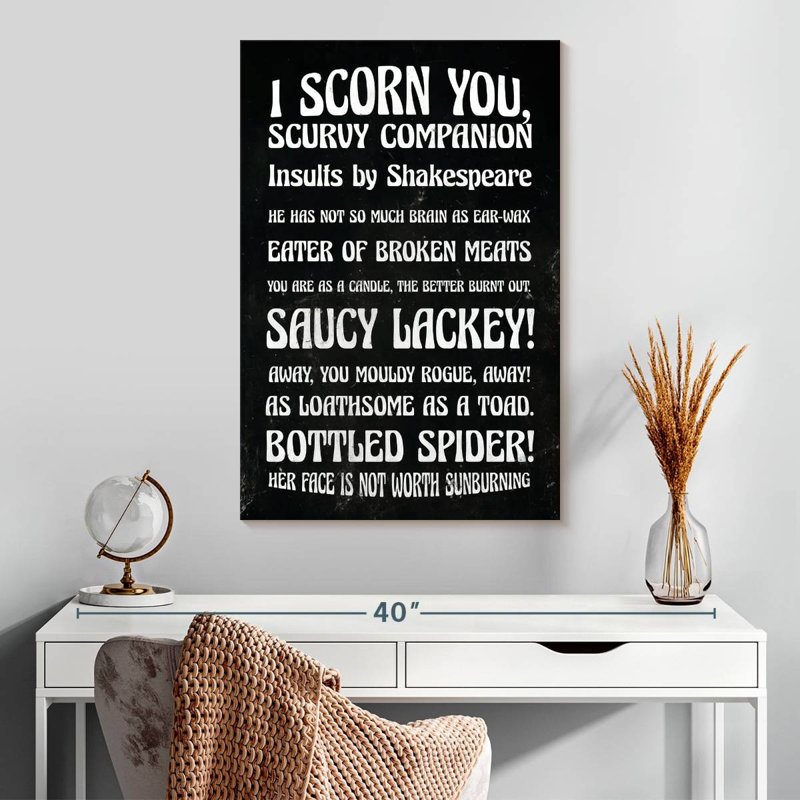 Ketti Funny Insults By Shakespeare, 30" H x 20" W